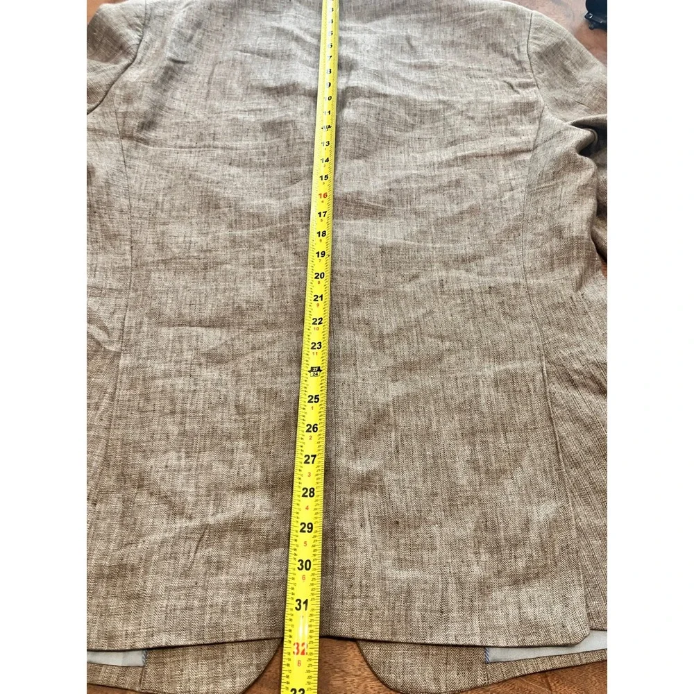 Jos A Bank 1905 Mens 43R Tailored Fit 100% Linen Herringbone Blazer Sport Coat